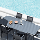 Juego de Comerdor Mesa Extensible Rectangular en Aluminio (180-240x100 cm) Starmi y 6 Sillas de Jardín Eika Gris Grafito - Miniatura 1
