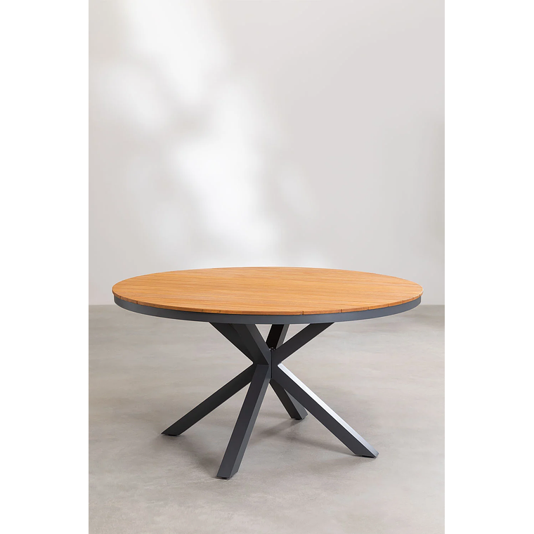 Juego de Comedor Mesa Redonda (Ø140 cm) y 6 Sillas de Jardín Archer Gris Grafito 4