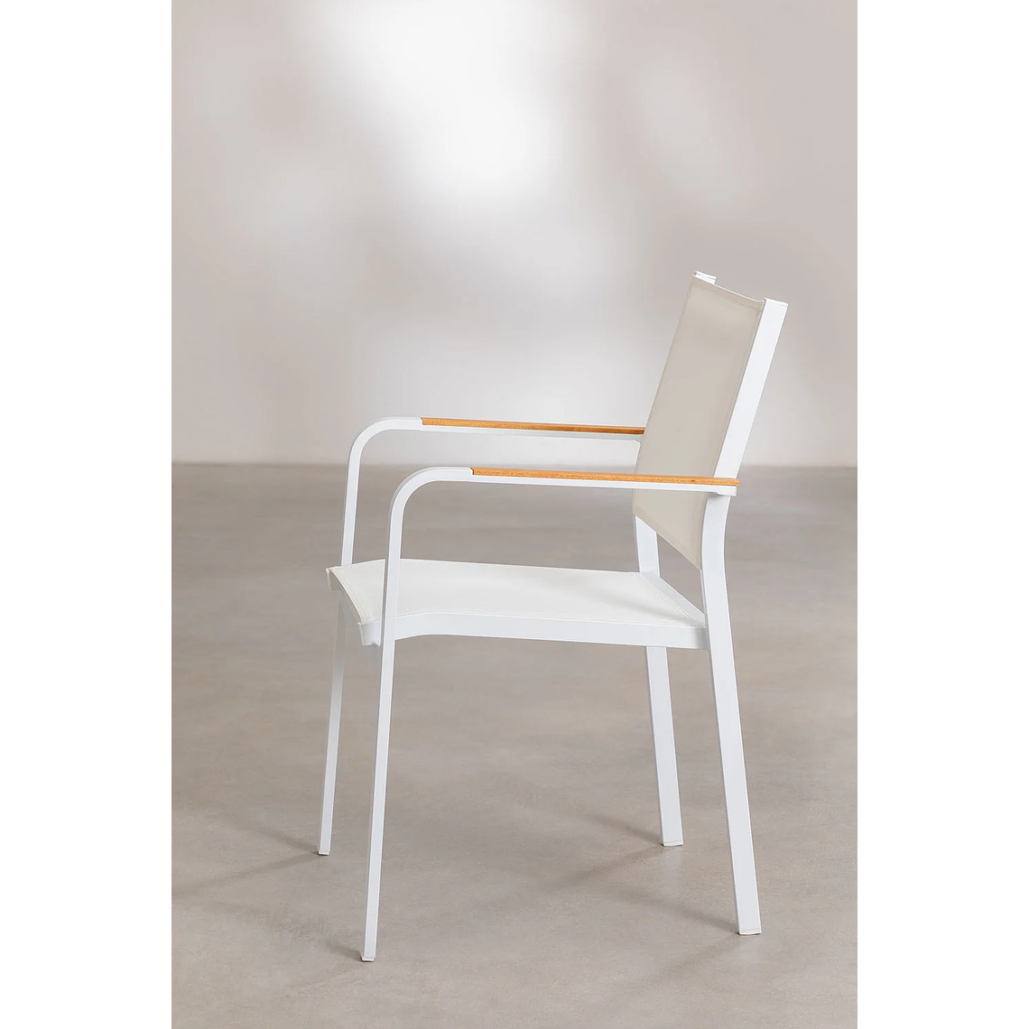 Juego de Comedor Mesa Redonda (Ø140 cm) y 6 Sillas de Jardín Archer Blanco Gardenia 5