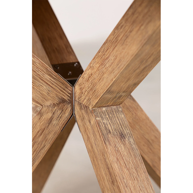 Juego de Comedor Mesa Redonda (Ø120 cm) y 6 Sillas de Jardín con Reposabrazos en Madera Naele Negro 5