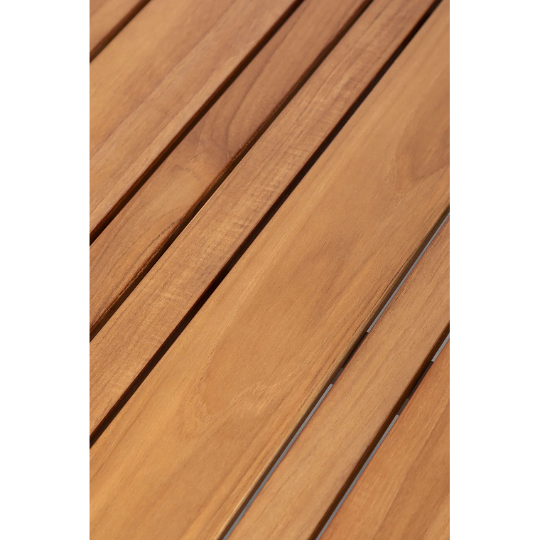 Juego de Comedor Mesa Rectangular en Aluminio y Madera de Teca (160x90 cm) Katiana y 6 Sillas en Aluminio y Cuerda Trenzada Nediam Blanco 5