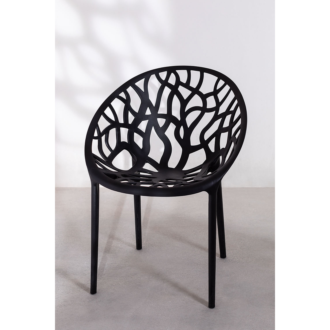 Juego de mesa redonda en aluminio (Ø125 cm) Valerie y 6 sillas de jardín Ores Negro 6