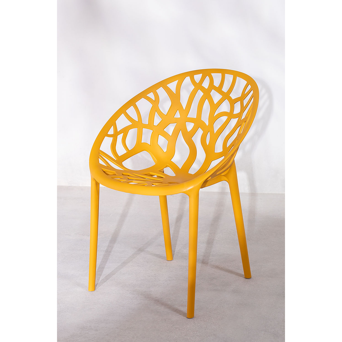 Juego de mesa redonda en aluminio (Ø125 cm) Valerie y 6 sillas de jardín Ores Mostaza 5