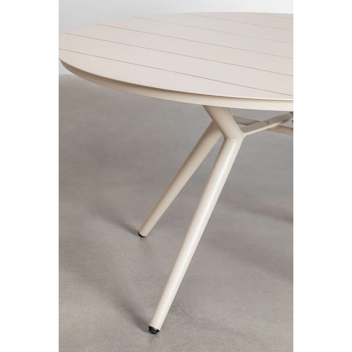 Juego de mesa redonda en aluminio (Ø125 cm) Valerie y 6 sillas de jardín Ores Beige Tapioca 5