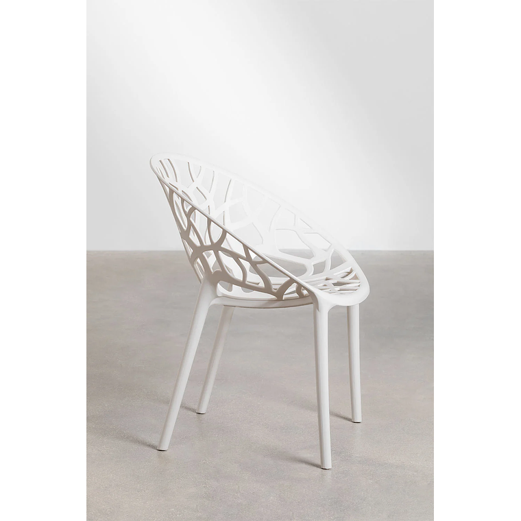 Juego de mesa redonda en aluminio (Ø125 cm) Valerie y 6 sillas de jardín Ores Blanco Gardenia 5