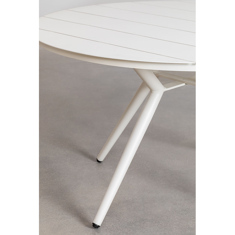 Juego de mesa redonda en aluminio (Ø125 cm) Valerie y 6 sillas de jardín Ores Verde Caqui 3