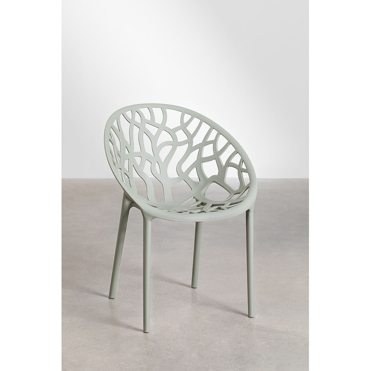 Juego de mesa redonda en aluminio (Ø125 cm) Valerie y 6 sillas de jardín Ores Verde Caqui 5