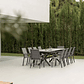 Juego de Mesa Extensible Rectangular (240-300x100 cm) y 10 Sillas de Jardín Apilables en Aluminio Karena Gris Grafito - Miniatura 1