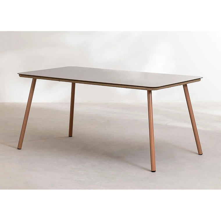 Juego de Mesa Rectangular 4 sillas Arhiza Classic & mesa Arhiza Marrón Caramelo - Marrón Moka 5