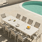 Juego de Mesa de Jardín Extensible Rectangular en Aluminio (240-300x100 cm) Karena y 10 Sillas de Jardín Eika - Miniatura 1