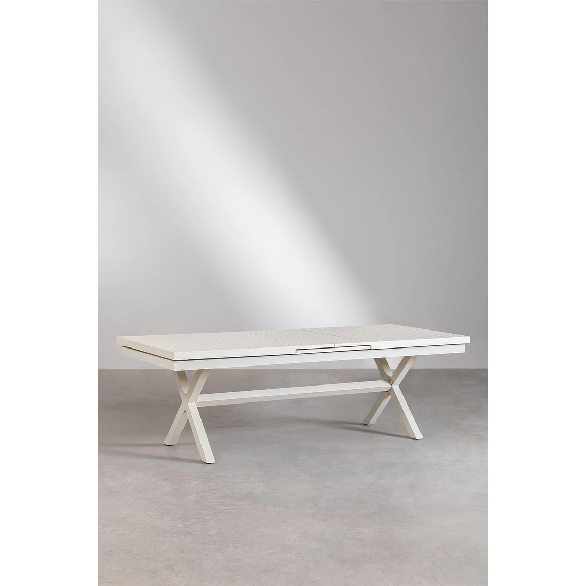 Juego de Mesa de Jardín Extensible Rectangular en Aluminio (240-300x100 cm) Karena y 10 Sillas de Jardín Eika 3