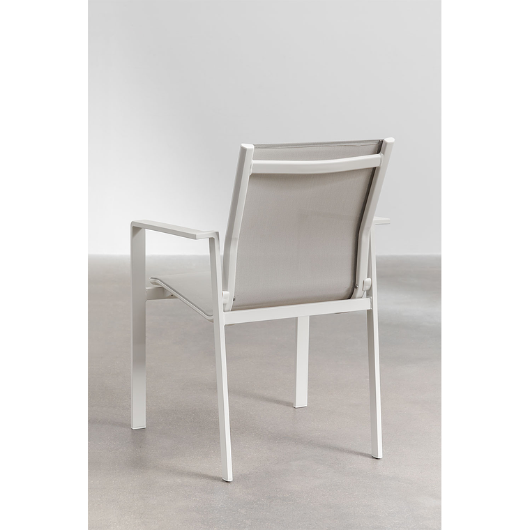 Juego de Mesa de Jardín Extensible Rectangular en Aluminio (240-300x100 cm) Karena y 10 Sillas de Jardín Eika 8