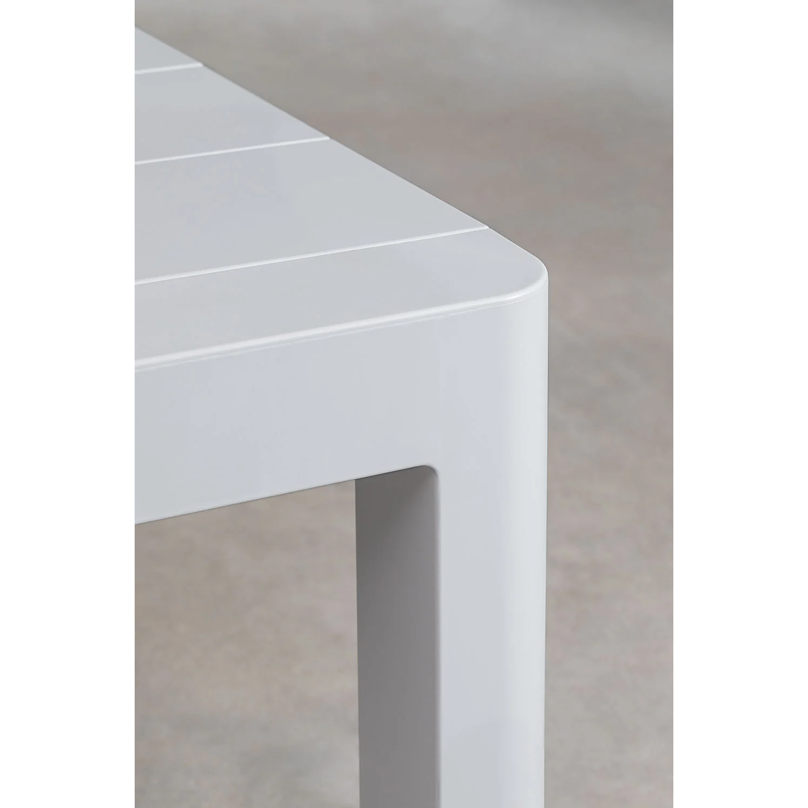 Juego de Mesa Rectangular (180x100 cm) Arnadine y 6 Sillas de Jardín Apilables en Aluminio Alberta Gris Claro 3