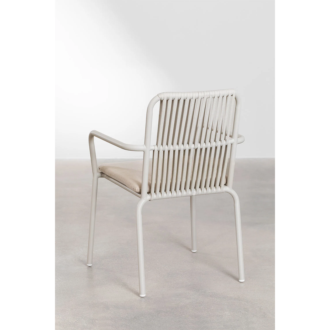 Juego de Mesa Rectangular (180x100 cm) Arnadine y 6 Sillas de Jardín Apilables en Aluminio Alberta Gris Claro 7