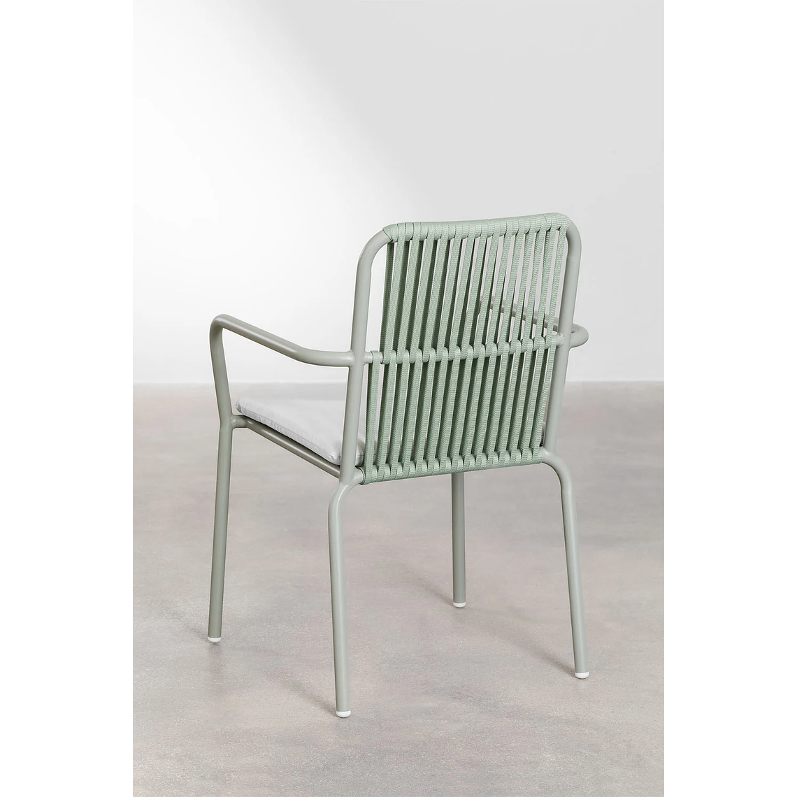 Juego de Mesa Rectangular (180x100 cm) Arnadine y 6 Sillas de Jardín Apilables en Aluminio Alberta Verde Caqui 7