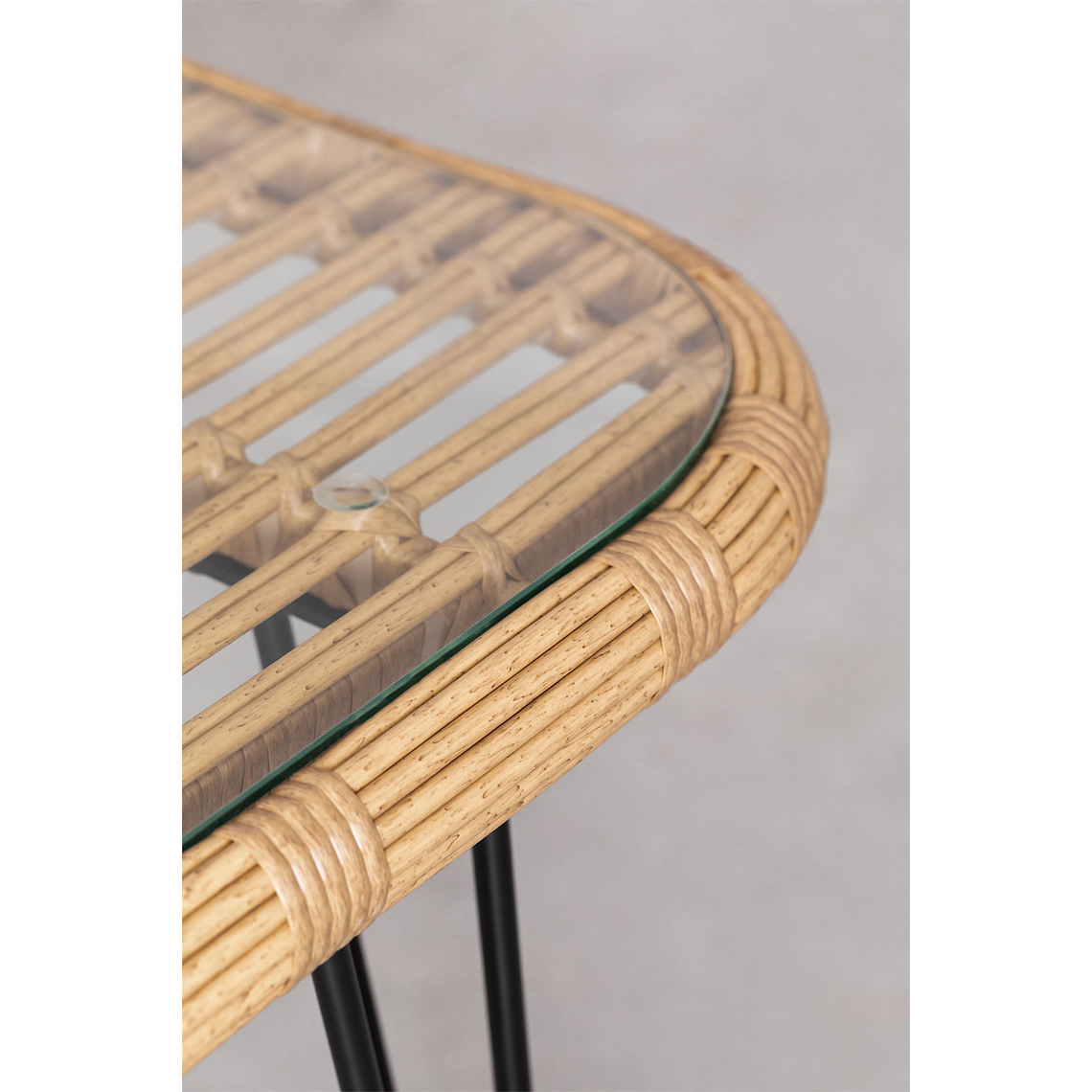 Juego de Mesa Rectangular en Mimbre Sintético (180x90 cm) Leribert y 6 Sillas de Jardín en Ratán Sintético Zole 4