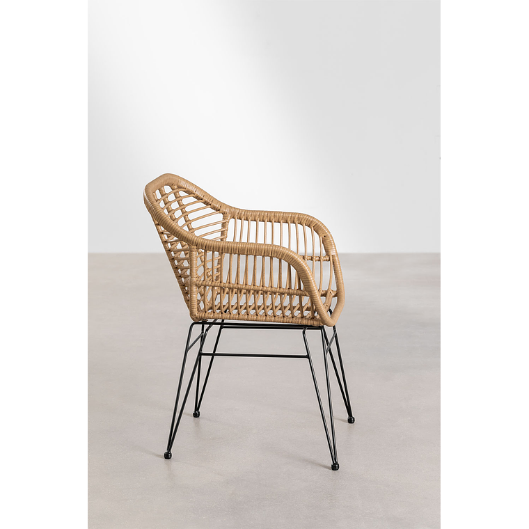 Juego de Mesa Rectangular en Mimbre Sintético (180x90 cm) Leribert y 6 Sillas de Jardín en Ratán Sintético Zole 7