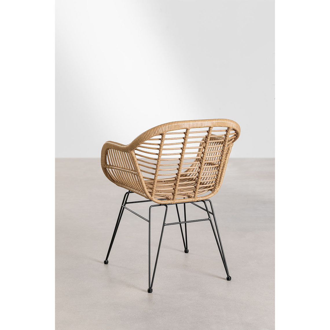 Juego de Mesa Rectangular en Mimbre Sintético (180x90 cm) Leribert y 6 Sillas de Jardín en Ratán Sintético Zole 8