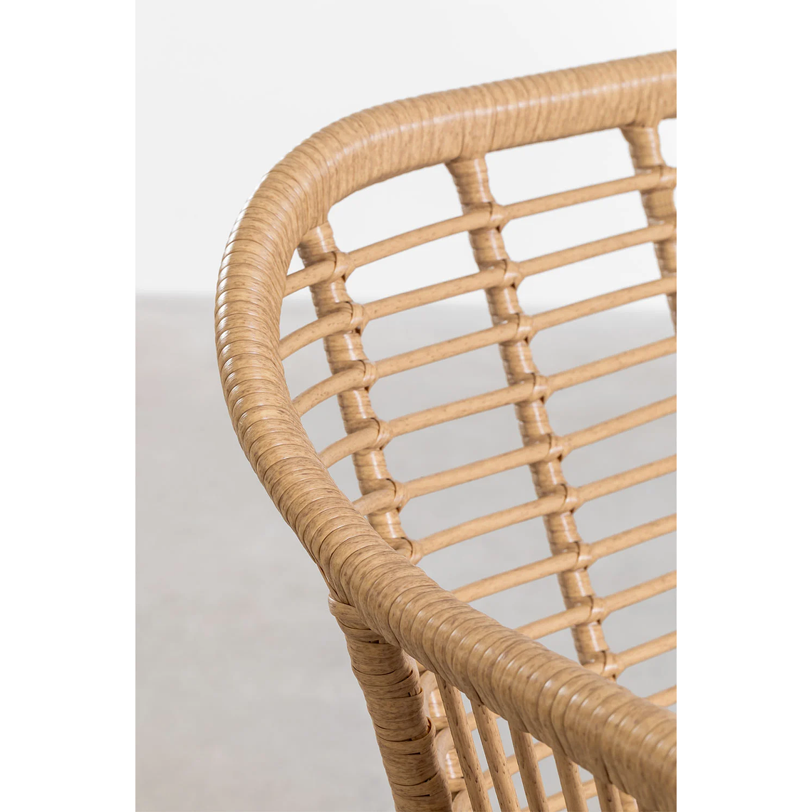 Juego de Mesa Rectangular en Mimbre Sintético (180x90 cm) Leribert y 6 Sillas de Jardín en Ratán Sintético Zole 9