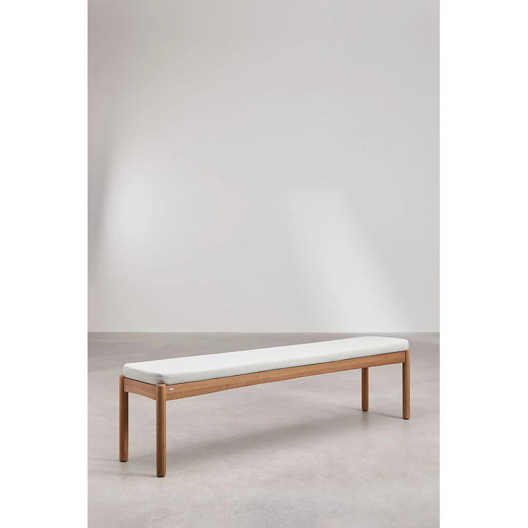 Juego de Mesa Rectangular (200x100 cm), 2 Bancos y 2 Sillas de Jardín con Reposabrazos en Madera de Eucalipto Aderyn 5