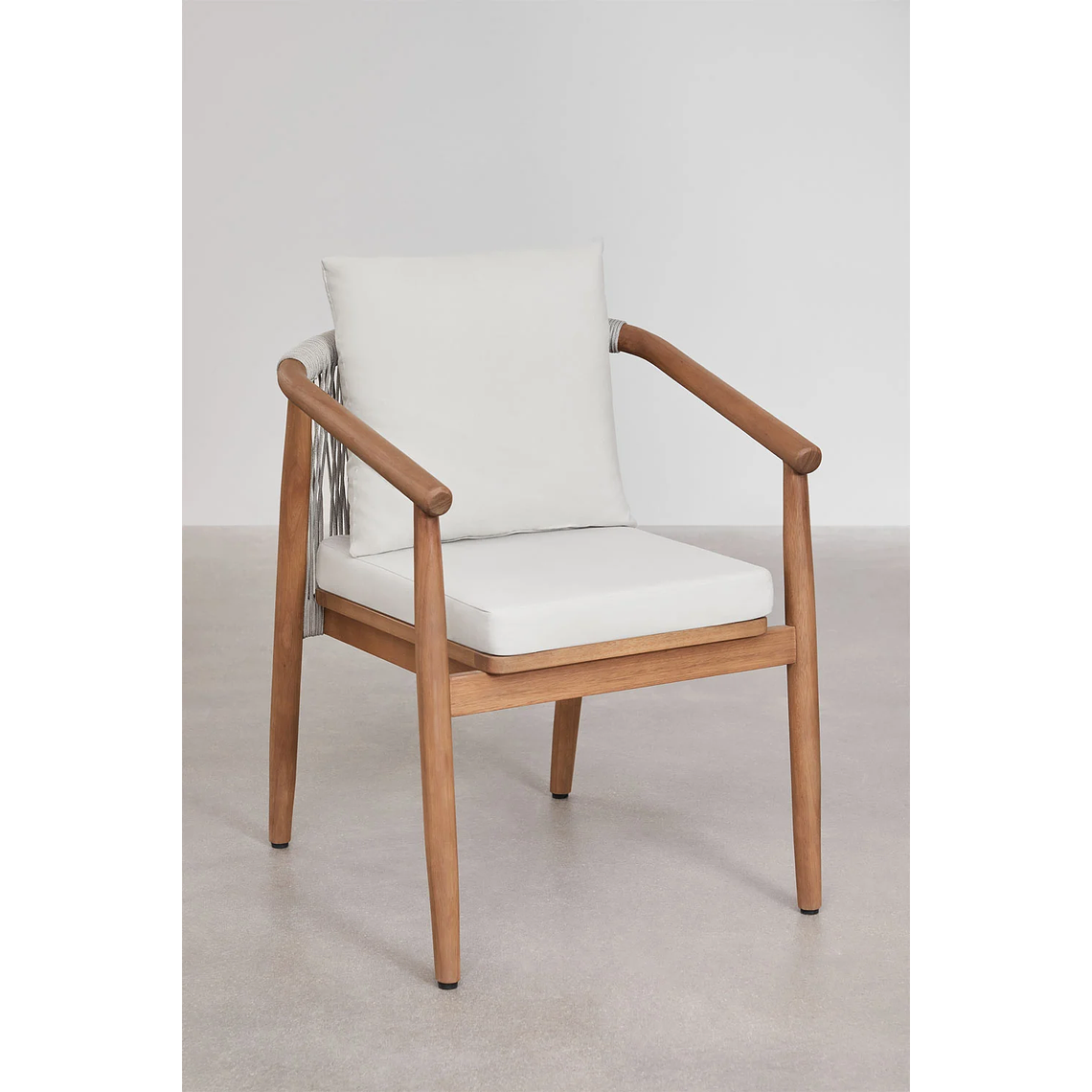 Juego de Mesa Rectangular (200x100 cm), 2 Bancos y 2 Sillas de Jardín con Reposabrazos en Madera de Eucalipto Aderyn 7