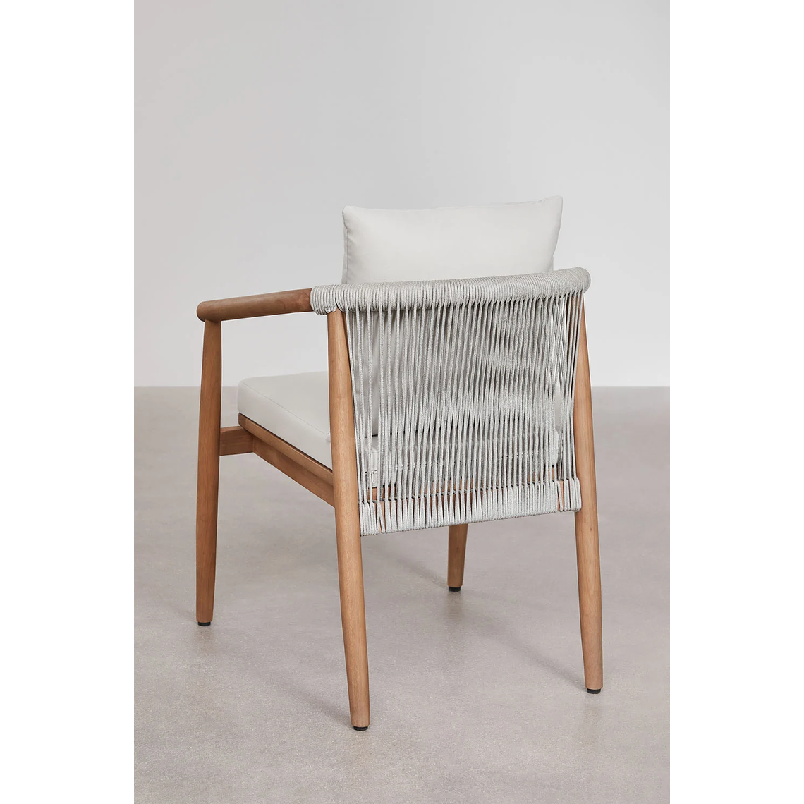 Juego de Mesa Rectangular (200x100 cm), 2 Bancos y 2 Sillas de Jardín con Reposabrazos en Madera de Eucalipto Aderyn 8