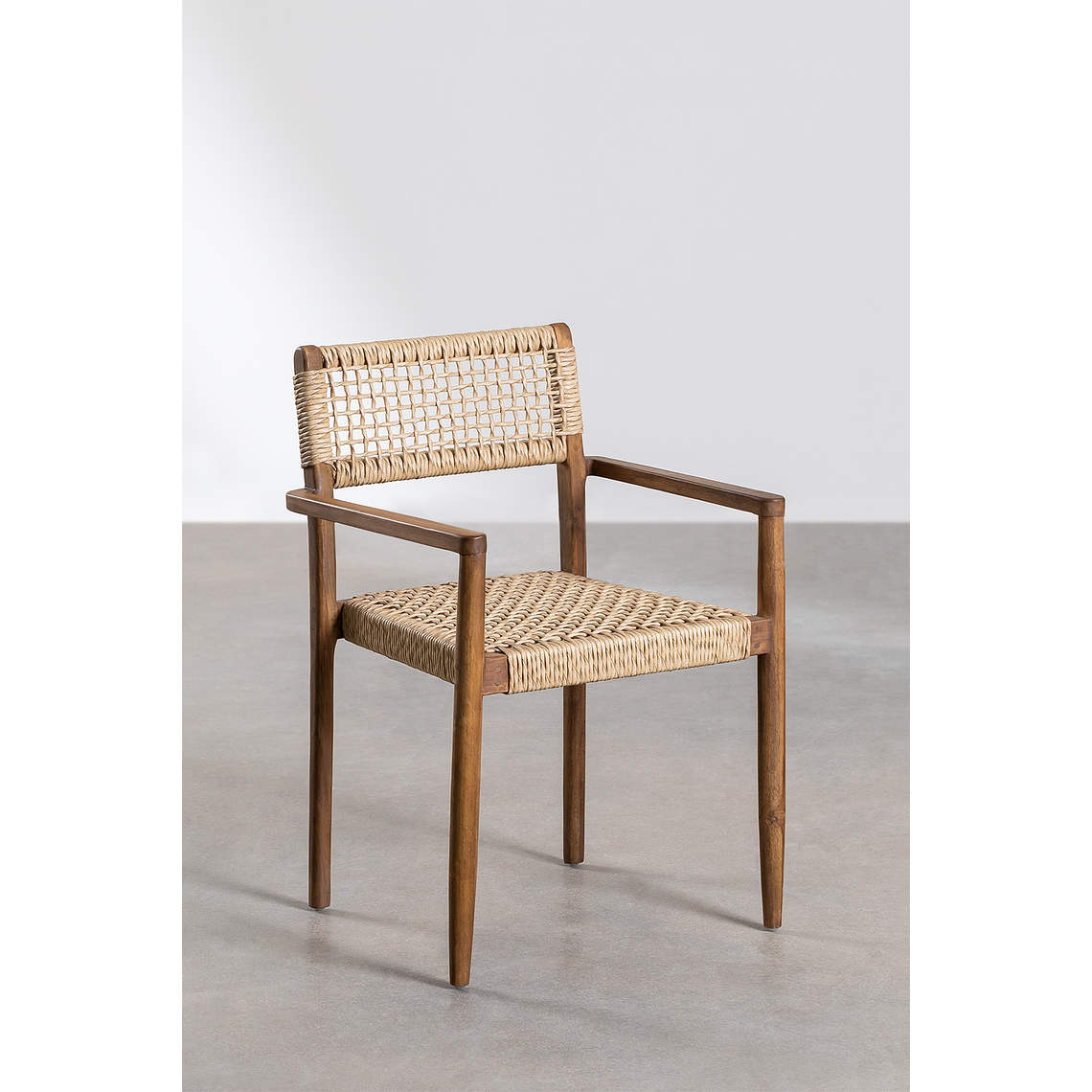 Juego de Mesa de Rectangular (210x100 cm) Gamila y 8 Sillas de Jardín en Madera y Cemento Orebro 5