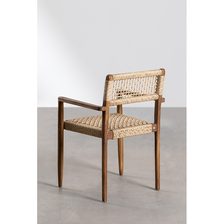 Juego de Mesa de Rectangular (210x100 cm) Gamila y 8 Sillas de Jardín en Madera y Cemento Orebro 7