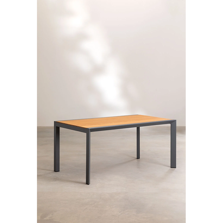 Juego de Mesa Rectangular Classic (160x90 cm) y 6 Sillas de Jardín Archer Gris Grafito 4