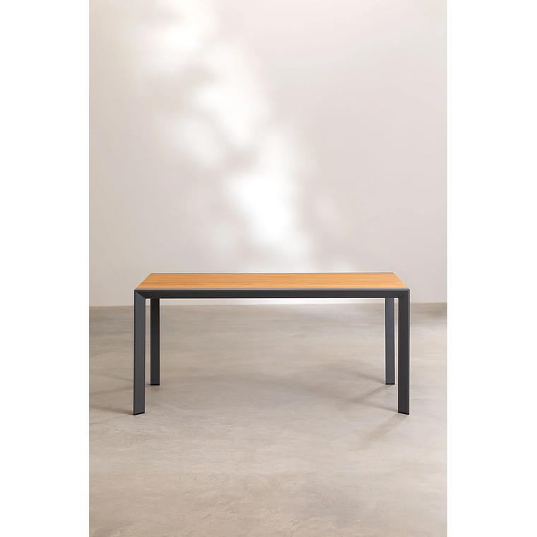 Juego de Mesa Rectangular Classic (160x90 cm) y 6 Sillas de Jardín Archer Gris Grafito 5