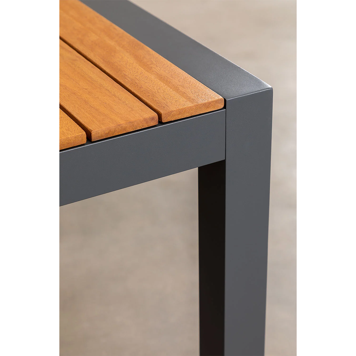 Juego de Mesa Rectangular Classic (160x90 cm) y 6 Sillas de Jardín Archer Gris Grafito 6