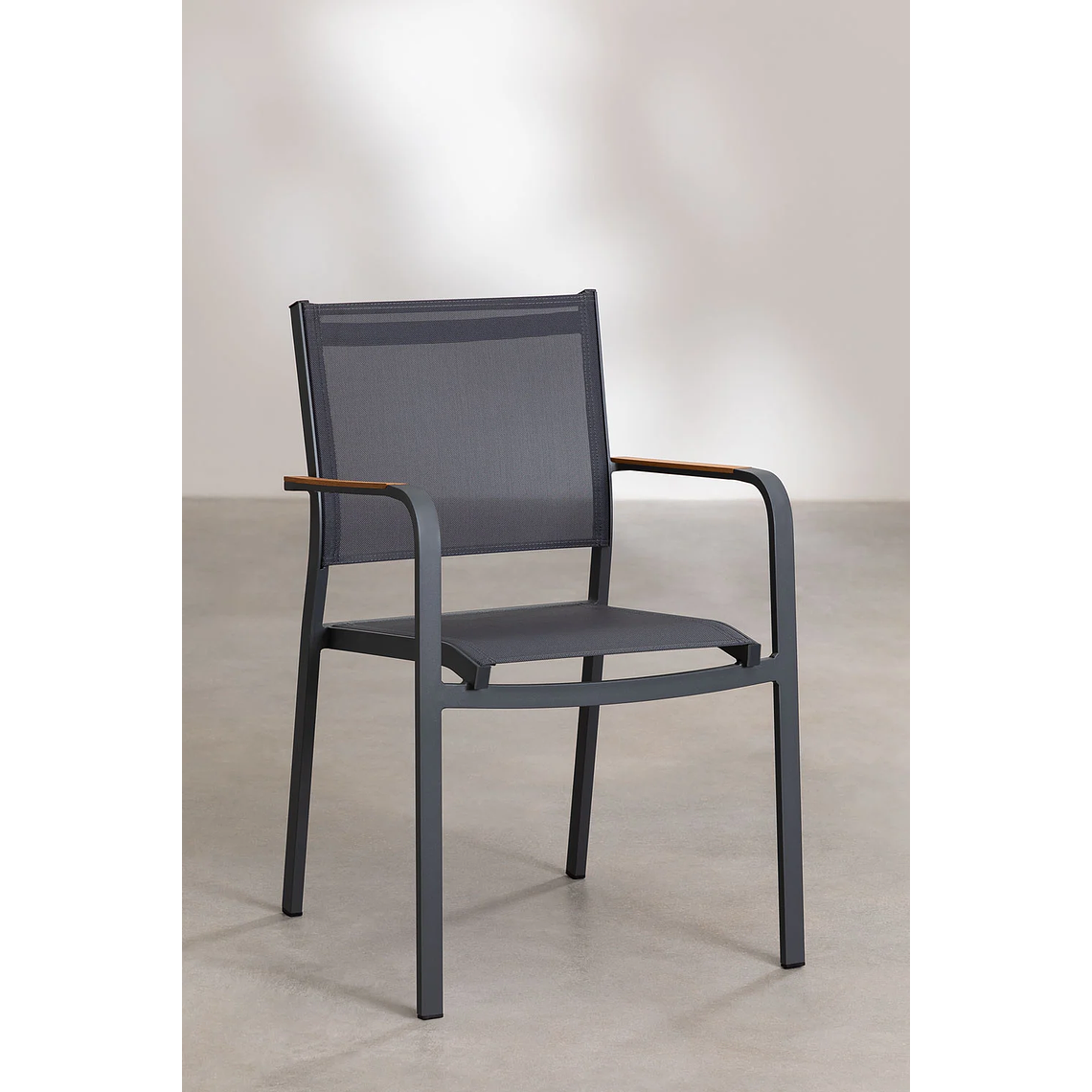 Juego de Mesa Rectangular Classic (160x90 cm) y 6 Sillas de Jardín Archer Gris Grafito 7