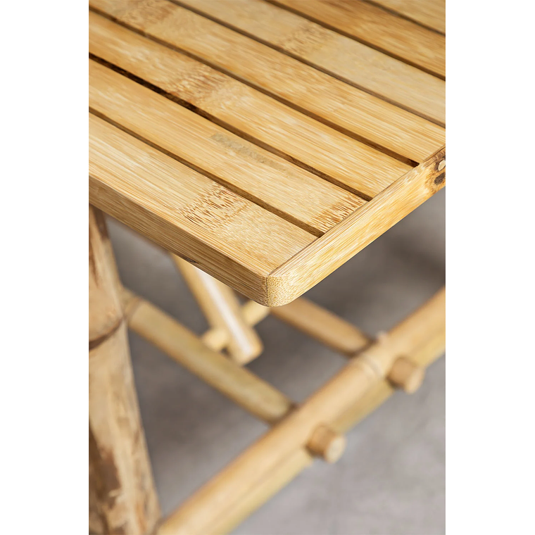 Juego de Mesa Rectangular (200x80 cm) y 8 Sillas de Jardín con Reposabrazos en Bambú Senia 5