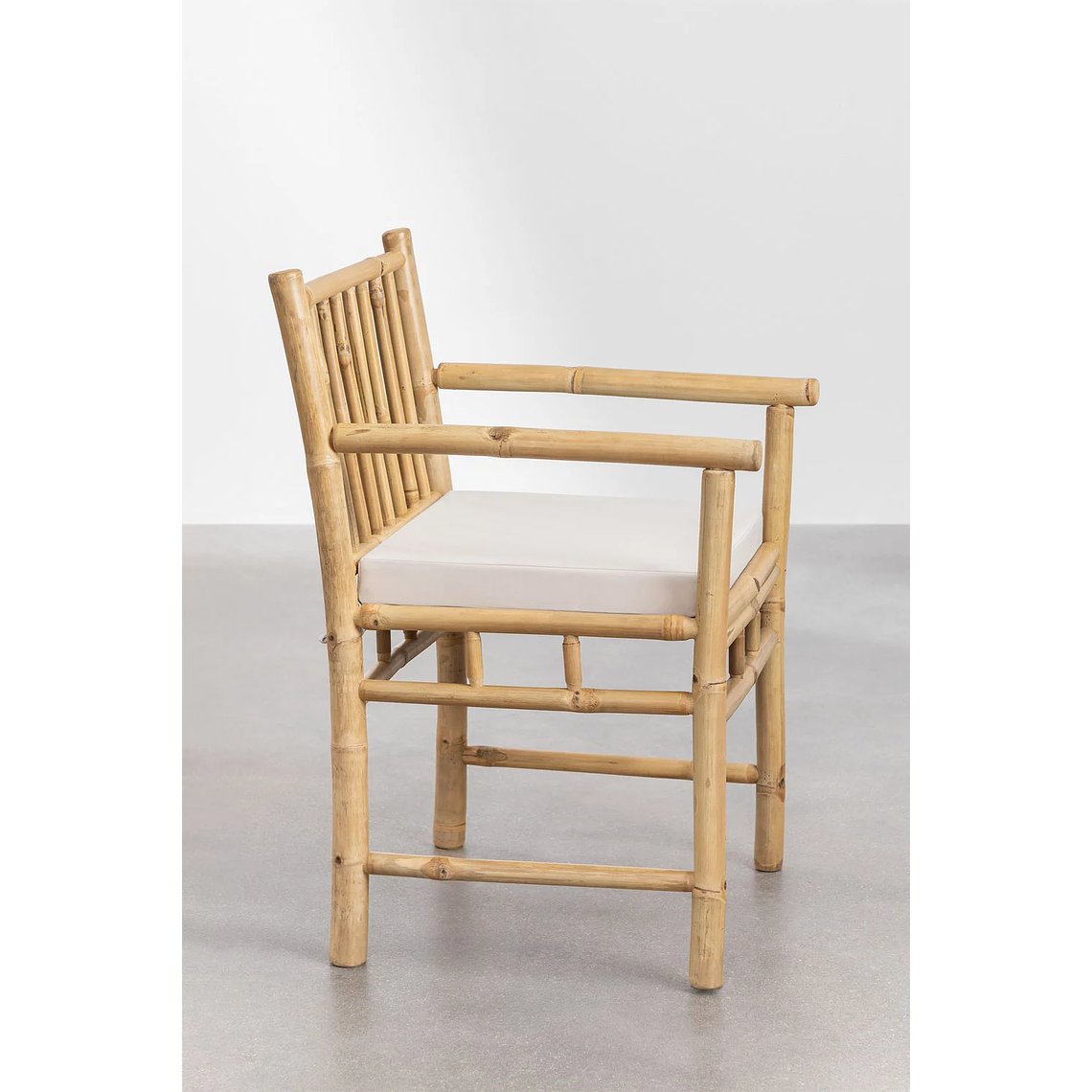 Juego de Mesa Rectangular (200x80 cm) y 8 Sillas de Jardín con Reposabrazos en Bambú Senia 7