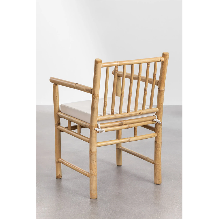 Juego de Mesa Rectangular (200x80 cm) y 8 Sillas de Jardín con Reposabrazos en Bambú Senia 8