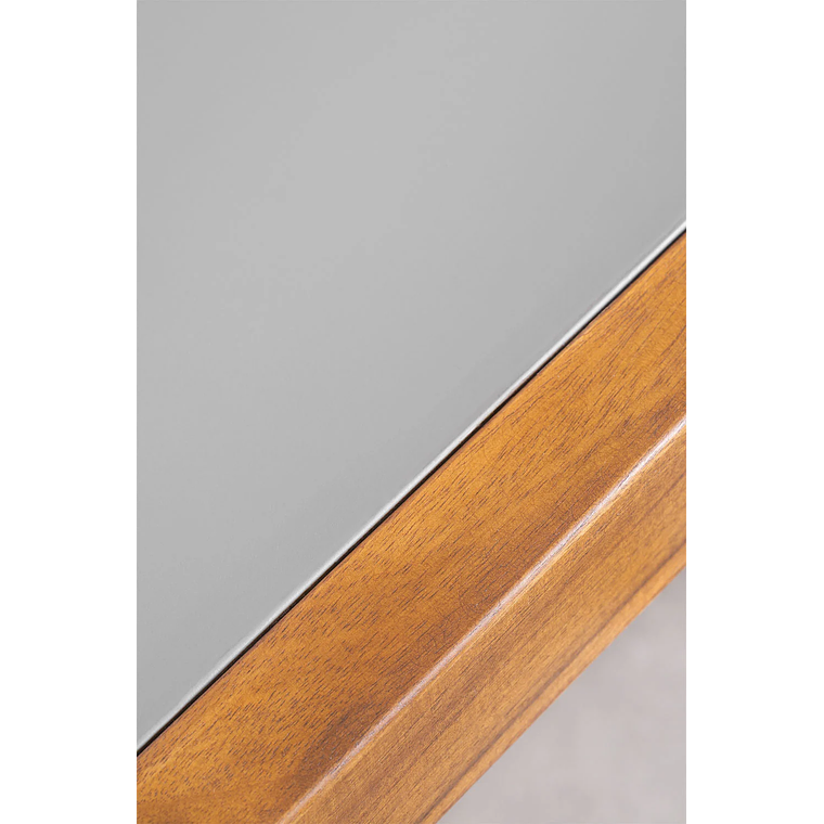 Juego de Mesa de Rectangular (210x100 cm) Gamila y 8 Sillas de Jardín en Madera de Acacia y Cemento Mallory 4