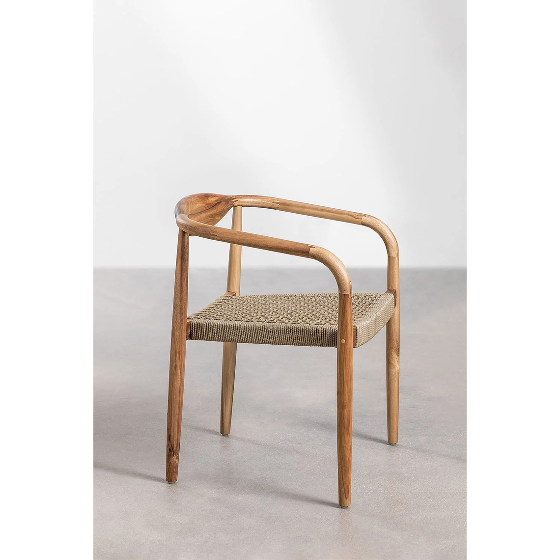 Juego de Mesa de Rectangular (210x100 cm) Gamila y 8 Sillas de Jardín en Madera de Acacia y Cemento Mallory 6