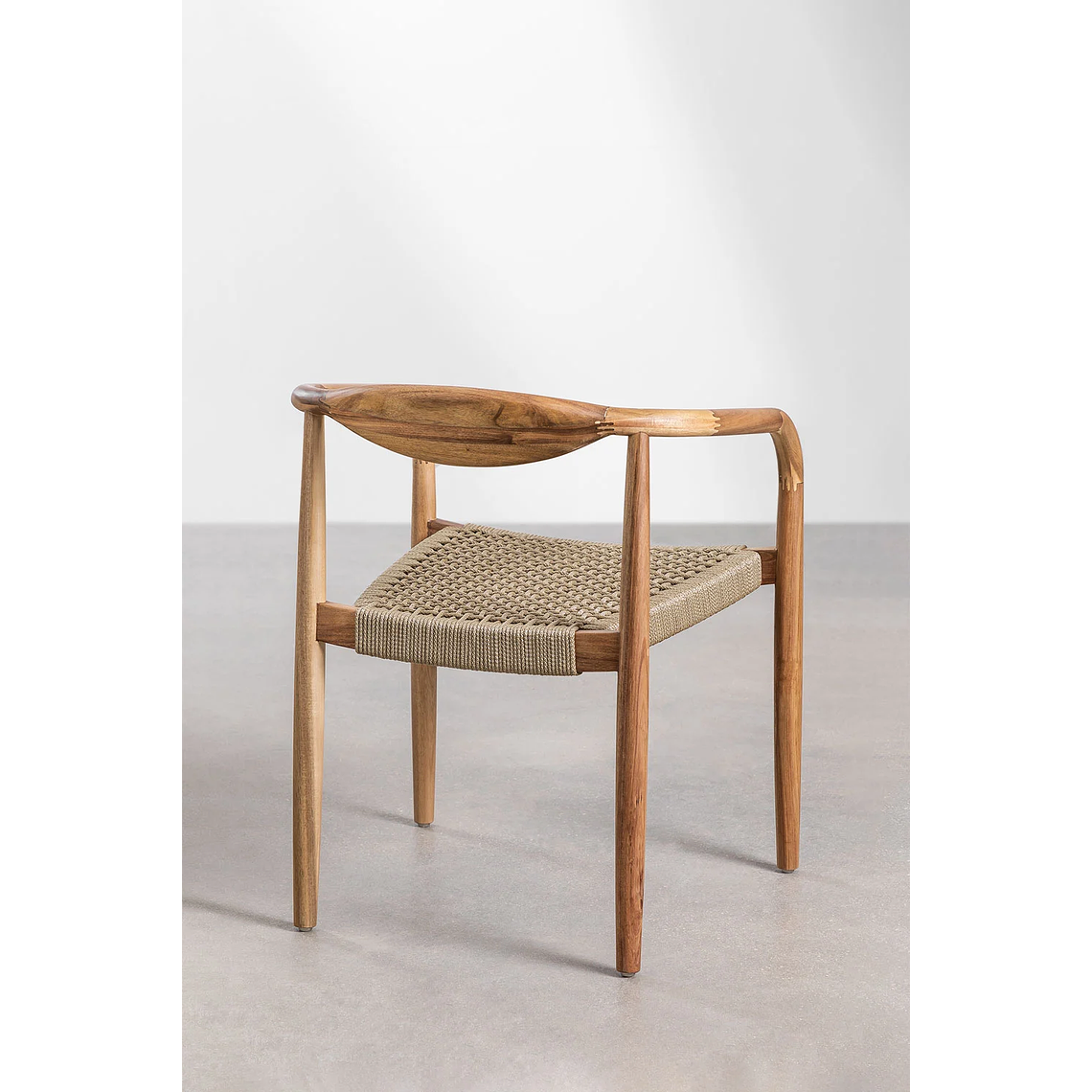 Juego de Mesa de Rectangular (210x100 cm) Gamila y 8 Sillas de Jardín en Madera de Acacia y Cemento Mallory 7