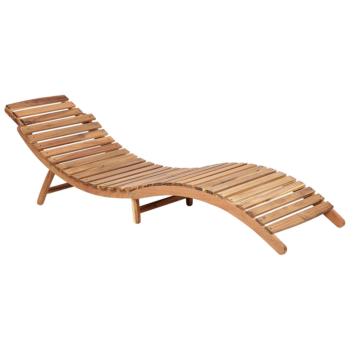 Reposera de jardín de madera con cojín blanco LUINO Blanca 3