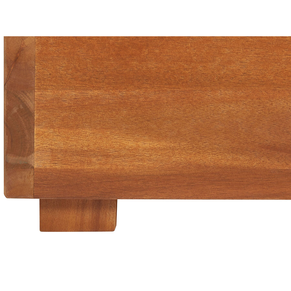 Reposera reclinable de madera con cojín blanco crema FANANO 9