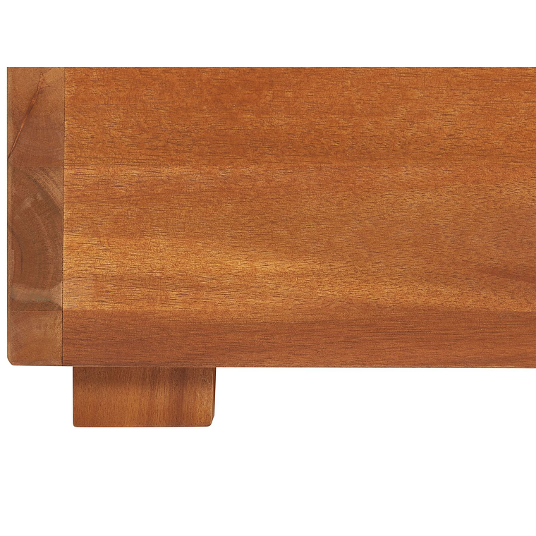 Reposera reclinable de madera con cojín blanco crema FANANO 9