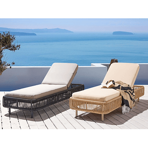 Reposera de jardín de ratán beige/natural OSINI