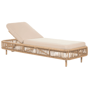 Reposera de jardín de ratán beige/natural OSINI
