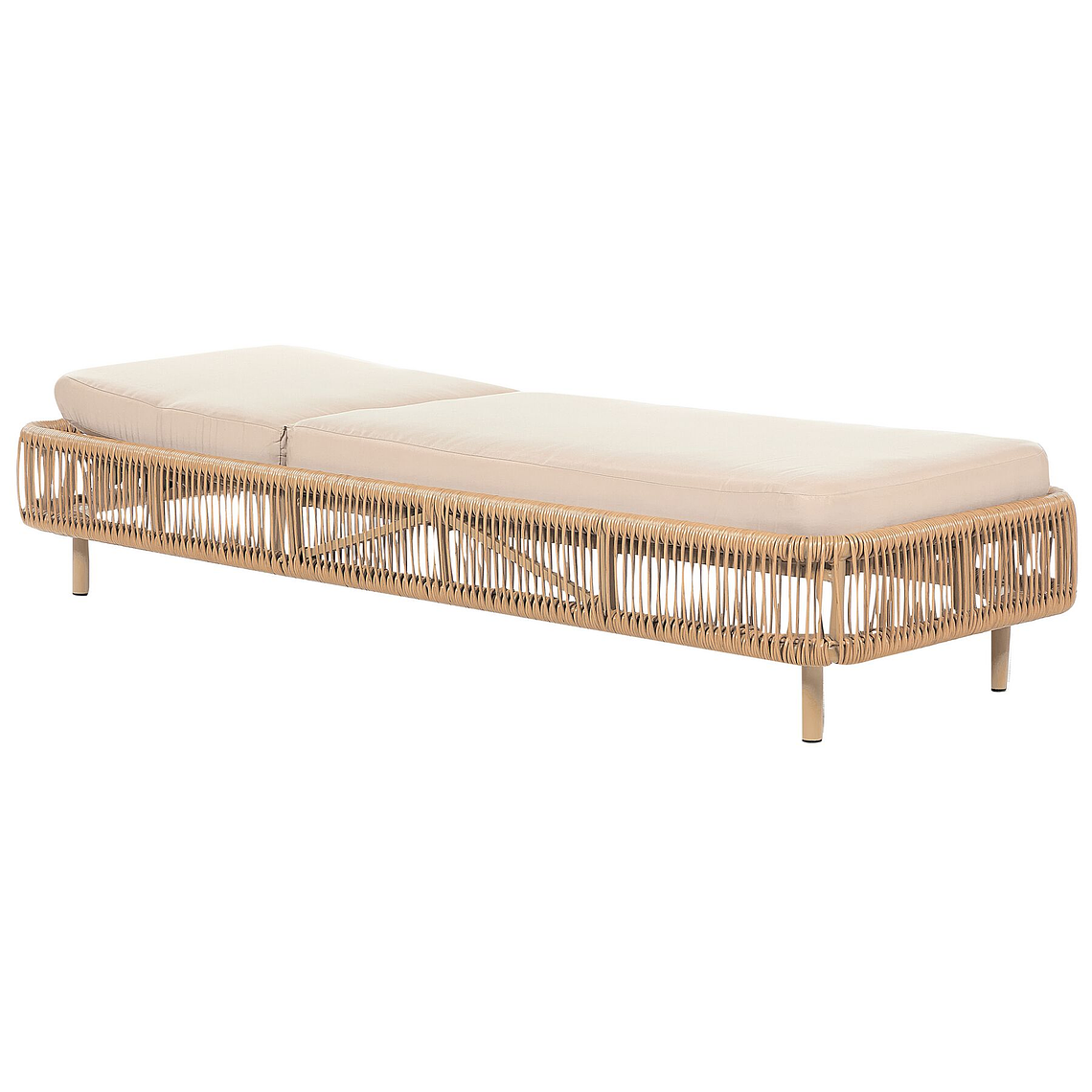 Reposera de jardín de ratán beige/natural OSINI 6