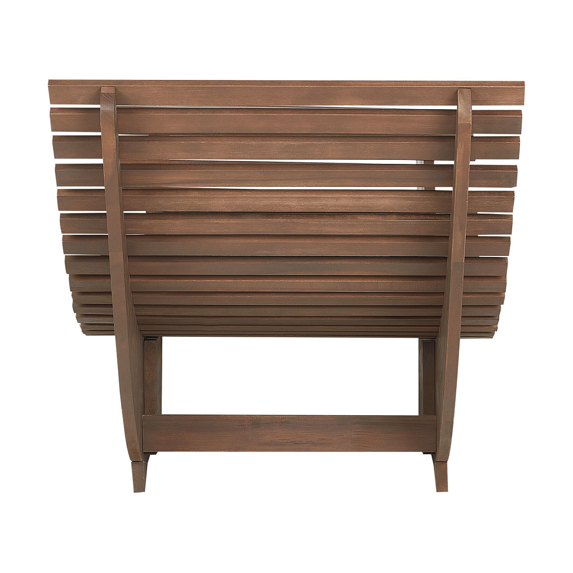 Reposera de jardín de madera de acacia oscura con cojín blanco crema BRESCIA 6