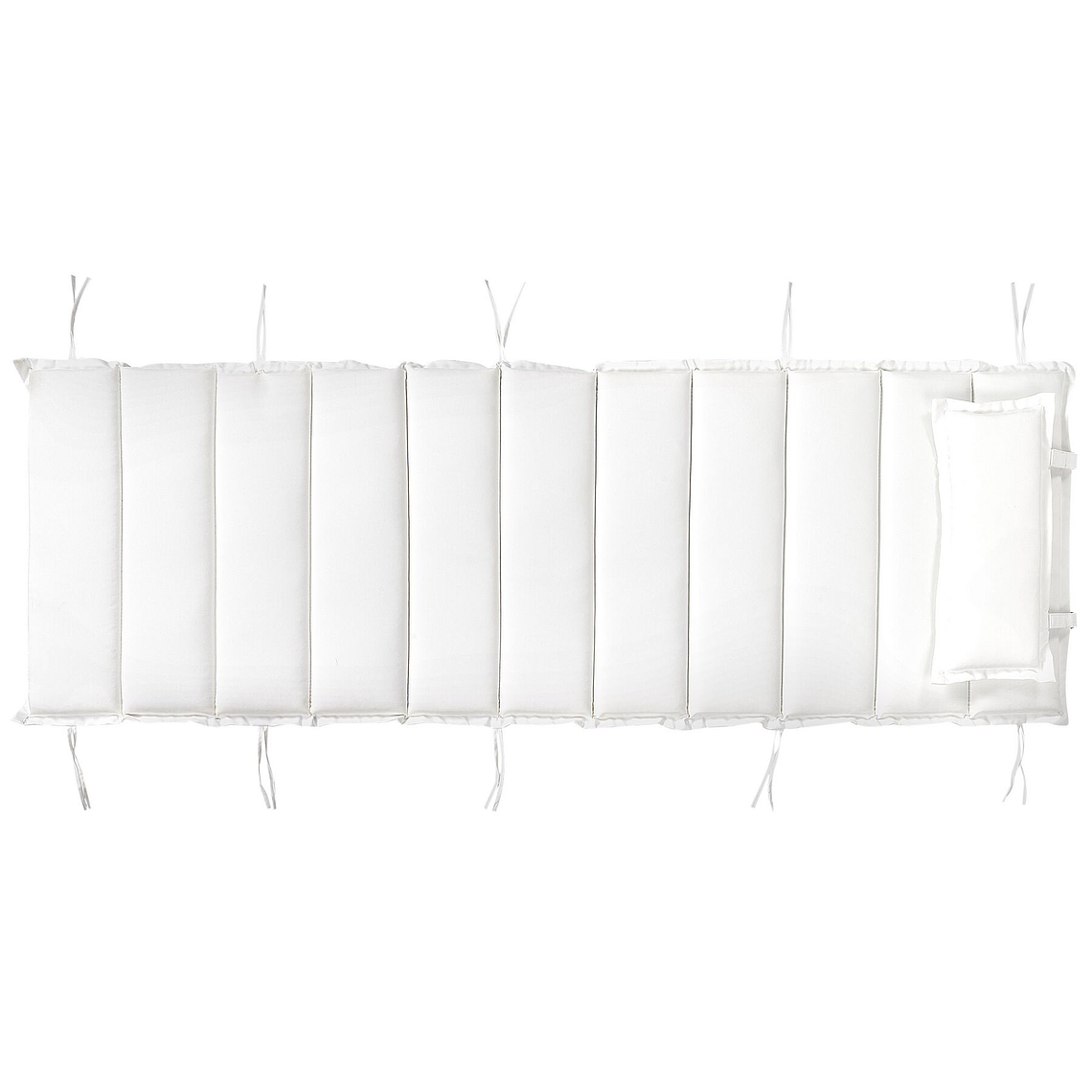 Reposera de jardín de madera de acacia oscura con cojín blanco crema BRESCIA 8