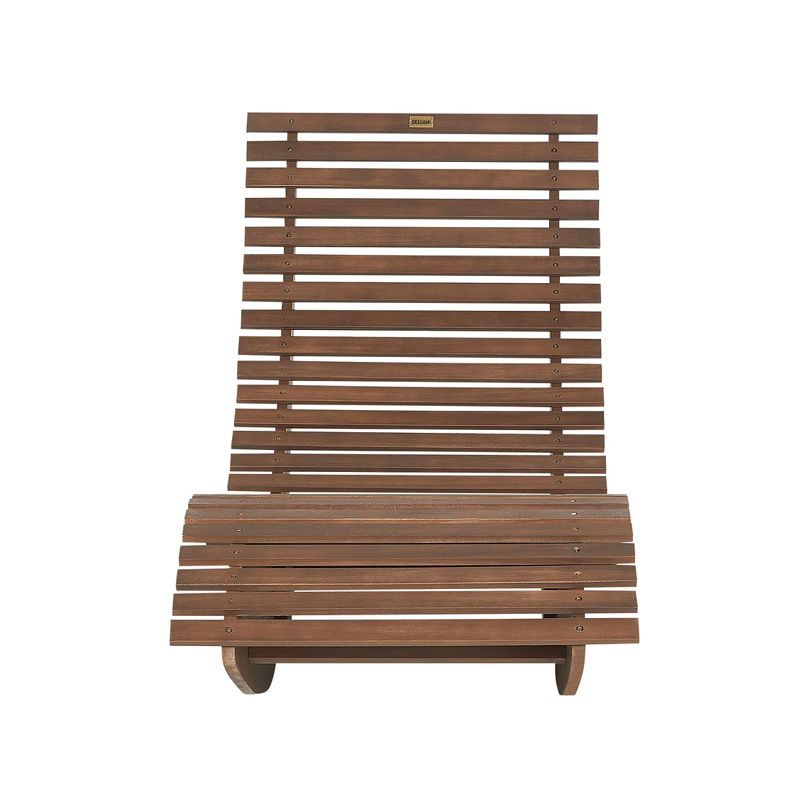 Reposera de jardín de madera de acacia oscura con cojín rojo BRESCIA 6