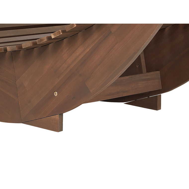 Reposera de jardín de madera de acacia oscura con cojín rojo BRESCIA 11