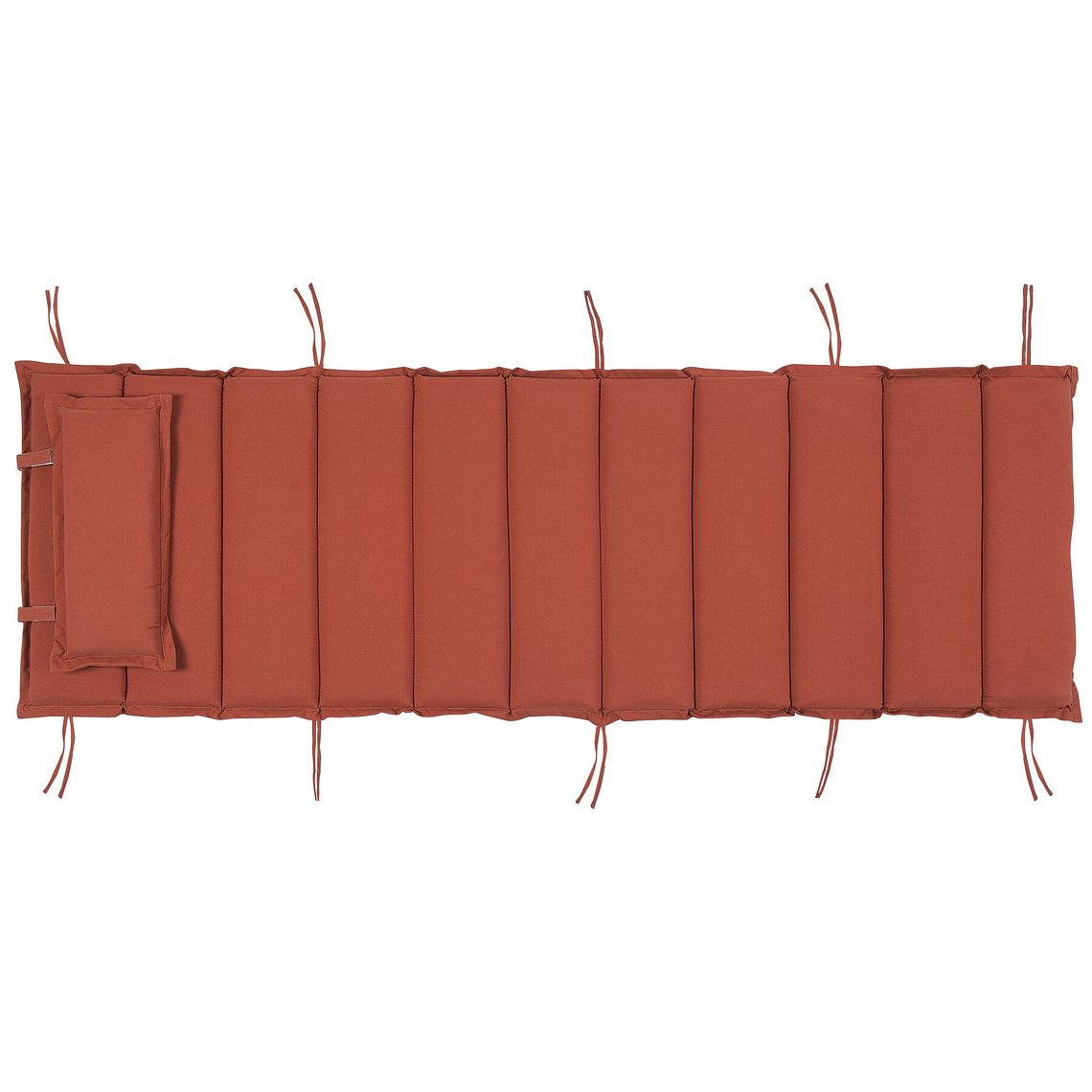 Reposera de jardín de madera de acacia oscura con cojín rojo BRESCIA 12