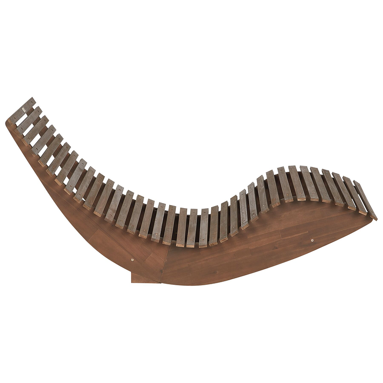 Reposera de jardín de madera de acacia oscura BRESCIA 4